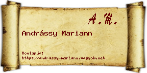 Andrássy Mariann névjegykártya