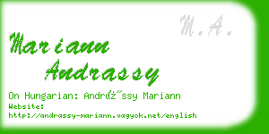 mariann andrassy business card